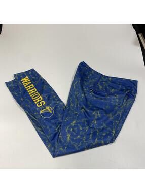 Foco NBA Golden State Warriors Women's Medium Blue Yellow Graphic Leggings New